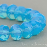 Rondelle (9x6mm) Blue Opaline