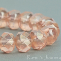 Rondelle (9x6mm) Pink Transparent with Luster