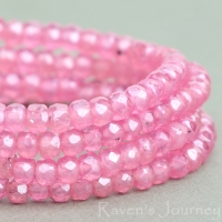 Rondelle (3x2mm) Pink Opaline with Luster