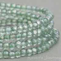 Rondelle (3x2mm) Crystal Transparent Green with Luster