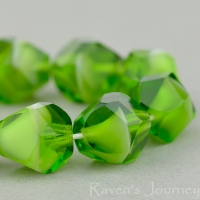Nugget Cut (8mm) Olivine Transparent with Opaque White Core