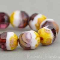 Czech Glass 12x8mm Medium Leaf Beads -Red Rust Mix