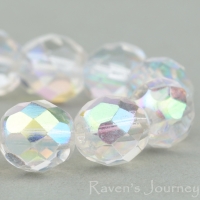 Round Faceted (8mm) Crystal Transparent with AB