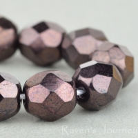 Round Faceted (7mm) Chocolate Bronze Opaque