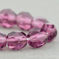 Round Faceted (6mm) Amethyst Transparent