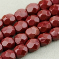 Round Faceted (4mm) Maroon Opaque