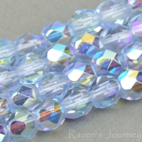 Round Faceted (4mm) Sapphire Blue Transparent with AB 2