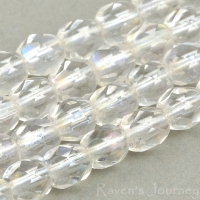 Round Faceted (4mm) Crystal Transparent with AB