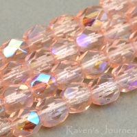 Round Faceted (4mm) Pink Transparent with AB