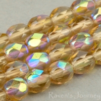 Round Faceted (4mm) Topaz Transparent with AB