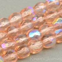 Round Faceted (4mm) Pink Transparent with AB 2