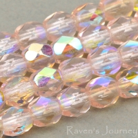 Round Faceted (4mm) Pink Transparent with AB 3