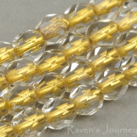 Round Faceted (4mm) Crystal Transparent with 14k Gold Lining!