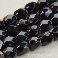 Round Faceted (4mm) Jet Opaque