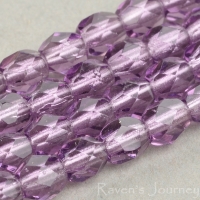Round Faceted (4mm) Amethyst Transparent