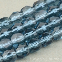 Round Faceted (4mm) Montana blue Transparent