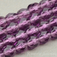 Round Faceted (4mm) Amethyst Transparent 3