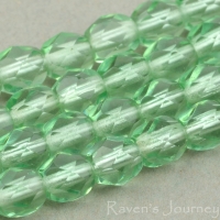 Round Faceted (4mm) Tourmaline Green Transparent