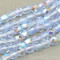 Round Faceted (3mm) Sapphire Blue Transparent with AB 2