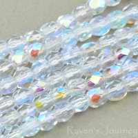 Round Faceted (3mm) Sapphire Blue Transparent with AB 3