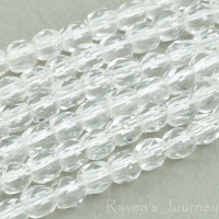 Round Faceted (3mm) Crystal Transparent