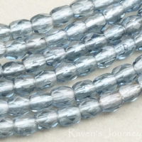 Round Faceted (3mm) Montana Blue Transparent