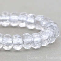 Rondelle (5x3mm) Crystal Transparent with Silver Lining