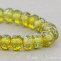 Rondelle (5x3mm) Olivine Transparent with Picasso Finish