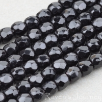 Round Faceted (2.5 mm) Jet Opaque