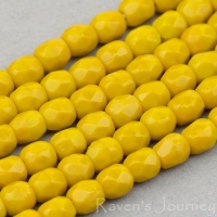 Round Faceted (3mm) Mustard Opaque