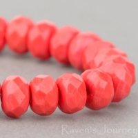 Rondelle (5x3mm) Coral Red Opaque