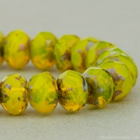 Rondelle (5x3mm) Yellow Opal with Picasso Finish