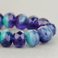 Rondelle (7x5mm) Turquoise, Purple, and Tanzanite Mix Opaque and Transparent