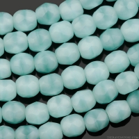 Round Faceted (3mm) Turquoise Silk