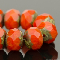 Rondelle (9x6mm) Orange Opaline Mix with Picasso Finish