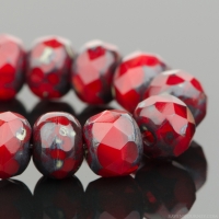 Rondelle (5x3mm) Red Opaline with Picasso Finish I.