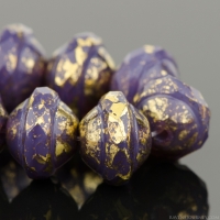 Saturn (8x10mm) Purple Opaline with Antique Gold Finish
