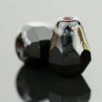 Faceted Drop - Bottom Cut (8x6mm) Jet Opaque with Picasso Finish