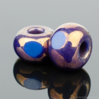 Faceted Seed Bead 6/0 (4x3mm) Lapis Blue (Light) Opaque with Bronze Finish