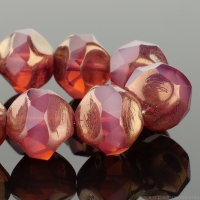Baroque Central Cut (9mm) Pink Opaline with Bronze Finish