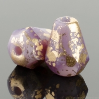 Faceted Drop - Bottom Cut (8x6mm) Purple Silk with Antique Gold Finish
