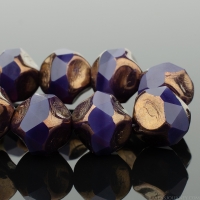 Baroque Central Cut (9mm) Deep Purple Opaline with Bronze Finish