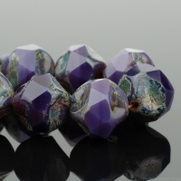 Baroque Central Cut (9mm) Purple Opaline with Picasso