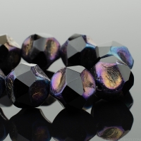 Baroque Central Cut (9mm) Jet Black Opaque with Purple Iris Finish