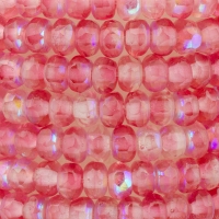Gem Cut Microspacer (3x2mm) Fuchsia Crystal Transparent Mix with Aurora Borealis Finish