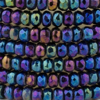 Gem Cut Microspacer (3x2mm) Purple Blue Iris Finish Opaque