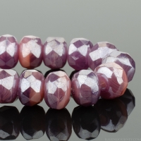 Rondelle (5x3mm) Tanzanite Purple Transparent and Pink Opaque Mix with White Luster