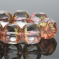 Center Faceted Cruller (10x10mm) Crystal Transparent with Antique Bronze Finish