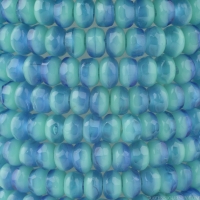 Gem Cut Microspacer (3x2mm) Turquoise Opaque and Deep Aqua Blue Transparent