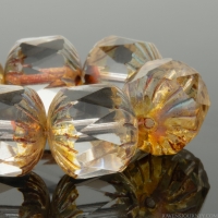 Center Faceted Cruller (10x10mm) Crystal Transparent with Light Picasso Finish